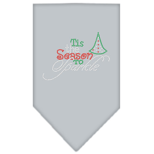 Tis the Season to Sparkle Rhinestone Bandana Grey Large